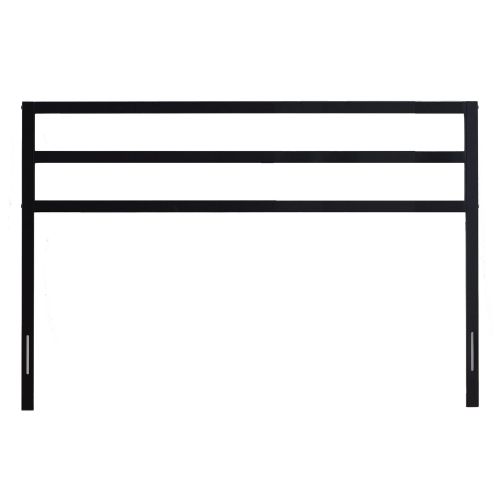King size Modern Slatted Headboard in Matte Black Metal Finish