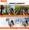 Split Handheld Anemometer, Digital Wind Speed CFM Meter Gauge With LED Backlight Screen, Measures Wind Velocity Wind Temperature Air Flow Wind Chill