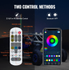 2 PCS 3 FT Whip Light With Spring Base, Led Whip Light With APP & Remote Control, Waterproof Spiral RGB Chasing Lighted Whips With 2 Flags, For UTVs