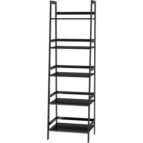 WTZ Bookshelf, Ladder Shelf, 5 Tier Bamboo Bookcase, Modern Open Book Case for Bedroom, Living Room, Office, BC-238 Black WTZ Bookshelf, Ladder Shelf, 5 Tier Bamboo Bookcase, Modern Open Book Case for Bedroom, Living Room, Office, BC-238 Black