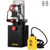 VEVOR Hydraulic Pump 4 Quart Hydraulic Power Unit Double Acting Hydraulic Pump Unit with Steel Oil Tank 12V DC Hydraulic Pump for Dump Trailer Car Lif