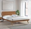 Country Casual Style Full Size Platform Bed with Oval Headboard 1pc Wooden Bedroom Furniture