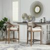 Americana Mid-Century Modern 26" Cane Back Counter Stool, Taupe Beige Textured Weave