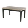 Genuine Marble Top Dining Table 1pc Dark Espresso Finish Wooden Kitchen Dining Room Furniture