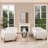 Alpine 44" Sherpa Arm Chair, Ivory White Boucle