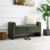 Modern Teddy Bed End Bench with Arms and Storage,Upholstered Large Foot Rest Stool, Comfy Window Vanity Bench for Living Room,Bedroom,Dorm