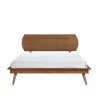Country Casual Style Full Size Platform Bed with Oval Headboard 1pc Wooden Bedroom Furniture