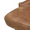 Holmes Tufted High-Back 360 Swivel Counter-Height Barstool, Tan Brown Faux Leather