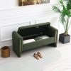 Modern Teddy Bed End Bench with Arms and Storage,Upholstered Large Foot Rest Stool, Comfy Window Vanity Bench for Living Room,Bedroom,Dorm