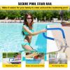 VEVOR Pool Rail 30x22 Pool Railing 304 Stainless Steel 250LBS Load Capacity Silver Rustproof Pool Handrail Humanized Swimming Pool Handrail with Blue