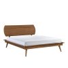 Country Casual Style Full Size Platform Bed with Oval Headboard 1pc Wooden Bedroom Furniture