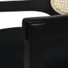 Americana Mid-Century Modern 26" Cane Back Counter Stool, Jet Black Woven