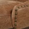 Holmes Tufted High-Back 360 Swivel Counter-Height Barstool, Tan Brown Faux Leather