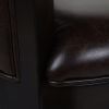 Williams 31in Swivel Bar Stool with Armrests, Vintage Brown Faux Leather
