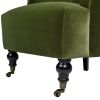 Eloise 30" Pleated Sock Arm Accent Armchair, Olive Green Performance Velvet