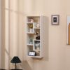 Bookshelf, Freestanding Wood Open Bookcase with 5 Cubes, with 2 keyhole hangers