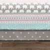 Turquoise Pink Grey Lightweight 6 Piece Elephant Pattern Daybed Cover Quilt Set