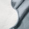 King/Cal King White Blue Scalloped Edge Reversible Thin Light Quilt Set
