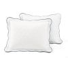 King/Cal King White Blue Scalloped Edge Reversible Thin Light Quilt Set