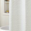 72-inch Taupe Tan and White Stripes Cotton Shower Curtain